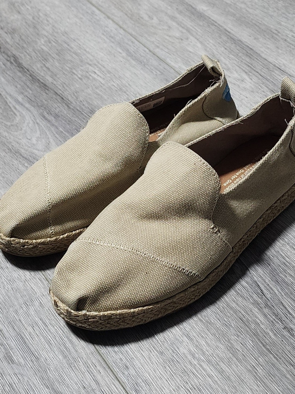 Toms Alpargata Rope Espadrilles Beige Slip On Flats Womens Size 6.5